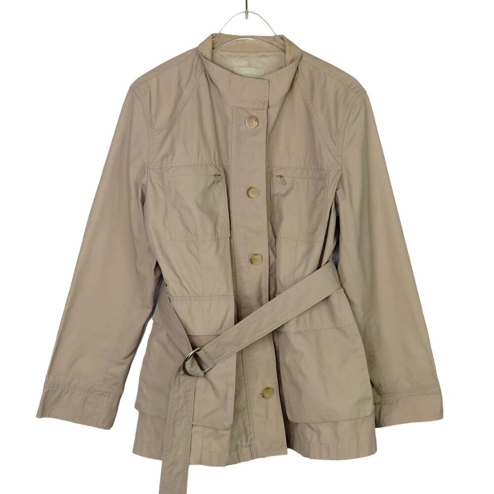 J. Jill Khaki Tan Casual Anorak Utility Jacket with Belt Small Petite SP